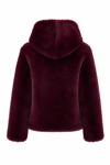 Alba Hood Faux Fur Jacket-Burgundy