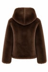 Alba Hood Faux Fur Jacket-Coffee