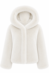 Alba Hood Faux Fur Jacket-White