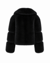 Rosa Detail Faux Fur Jacket-Black