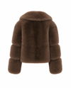 Rosa Detail Faux Fur Jacket-Coffee