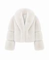 Rosa Detail Faux Fur Jacket-Ecru