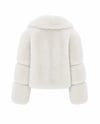 Rosa Detail Faux Fur Jacket-Ecru