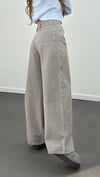 Astrid Gri Yıkamalı Palazzo Jeans