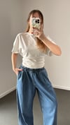 Audrey Beyaz Modal Beli Drapeli  Tshirt
