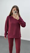 Aurnia Bordo Renk Modal Yumuşak Kumaşlı Sweat