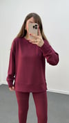 Aurnia Bordo Renk Modal Yumuşak Kumaşlı Sweat