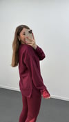 Aurnia Bordo Renk Modal Yumuşak Kumaşlı Sweat