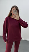 Aurnia Bordo Renk Modal Yumuşak Kumaşlı Sweat