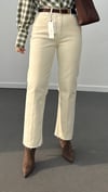 Berlin Krem Slim Kesik Paça Jeans