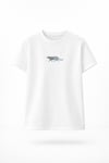 Beyaz Mavi Kaplan Baskılı Basic Tshirt 
