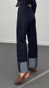 Blair Lacivert Parlak Dikişli 5 Düğmeli Jeans