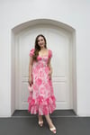 Blossom Pembe Çiçekli Maxi Elbise
