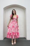 Blossom Pembe Çiçekli Maxi Elbise