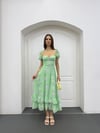 Blossom Yeşil Çiçekli Maxi Elbise