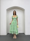 Blossom Yeşil Çiçekli Maxi Elbise