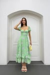 Blossom Yeşil Çiçekli Maxi Elbise