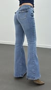 Boenos Açık Kot Yıkamalı Push Up Cepli Toparlayıcı Flare Jeans