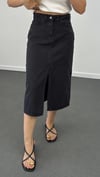 Dodan Antrasit Denim Midi Etek