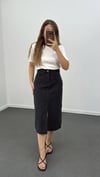 Dodan Antrasit Denim Midi Etek