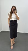 Dodan Antrasit Denim Midi Etek