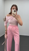 Efide Pembe Omuz Aksesuarlı Drapeli Bluz