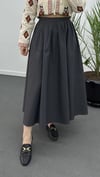 Elaine Gri Pileli Maxi Etek