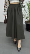 Elaine Haki Pileli Maxi Etek