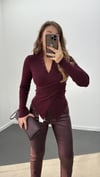 Gabriela Bordo Kruvaze Full Düğmeli Triko