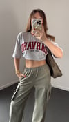 Harvard Bordo Yazılı Gri Oversıze Tshirt