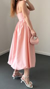 Helga Pembe Korsajlı Balon Elbise