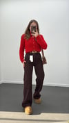 Helsinki Çikolata Kahve Wide Leg Jeans