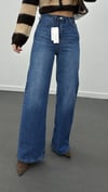 Helsinki Orta Kot Yıkamalı Wide Leg Jeans