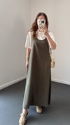 Himari Haki Tshirt Ve Askılı Modal Elbise Takımı