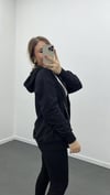 HM Siyah Kapüşonlu Fermuarlı Sweatshirt Hırka