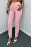 Juliet Açık Pembe Renk Yüksek Bel Slim Fit Jeans