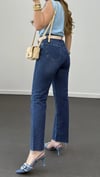Malibu Koyu Kot Likralı Straight Kesik Paça Jeans