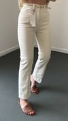 Marko Krem Yüksek Bel Slim Fit Jeans