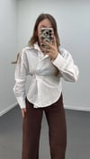 Massi Beyaz 4 Düğmeli Tasarım Gömlek