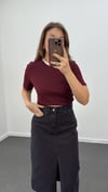 Massi Beyaz Yaka Bordo Tshirt