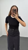 Massi Beyaz Yaka Siyah Tshirt