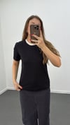 Massi Beyaz Yaka Siyah Tshirt