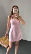 Menrie Pembe Kare Yaka Çan Elbise