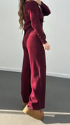 Merlin Bordo Çıtçıtlı Hırka Pantolon Takımı
