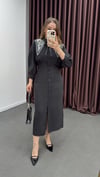 Mişa Siyah Tensel Modal Kumaşlı Maxi Elbise