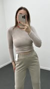 MS Bej Yumuşak Likralı %100 Pamuk Sweat
