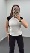 MS Beyaz Reglan Kol %100 Pamuk Tshirt