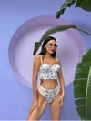 Nadia Beyaz Çiçekli Push Up Bralet Takımı