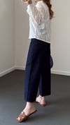 New York Lacivert Yüksek Bel Cepli Culotte Jeans