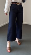 New York Lacivert Yüksek Bel Cepli Culotte Jeans